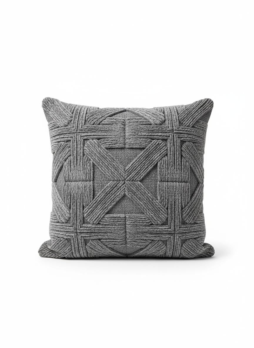 Gray Textured Pillow